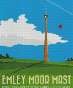 Emley Moor Mast Poster Art Diamond Painting