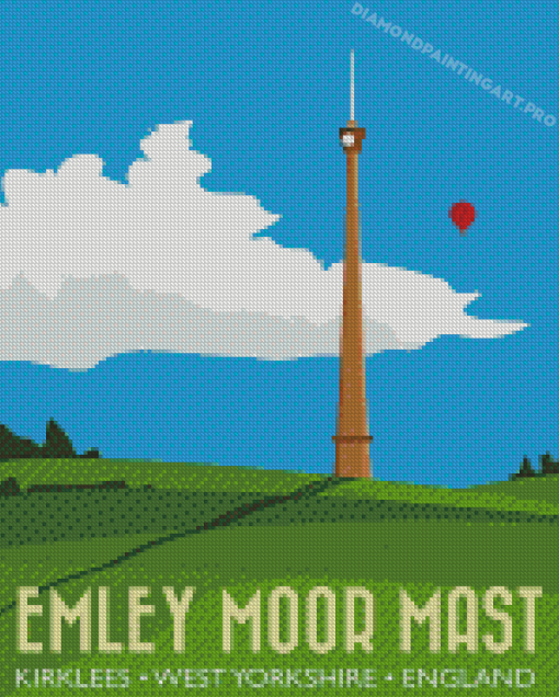 Emley Moor Mast Poster Art Diamond Painting