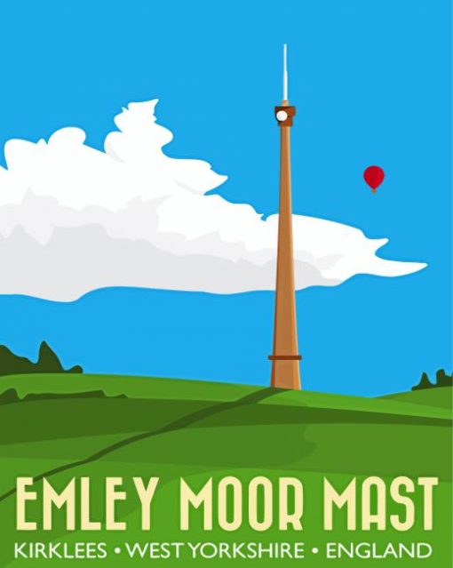 Emley Moor Mast Poster Art Diamond Painting