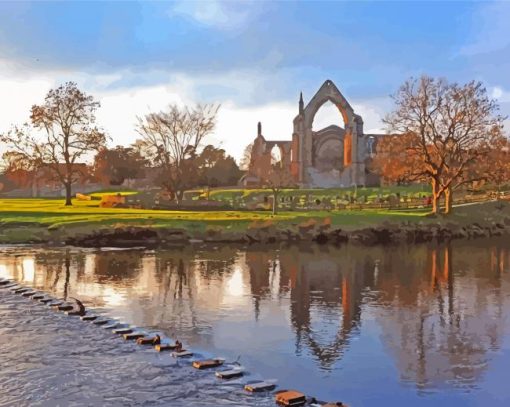 England Bolton Abbey Ruins Diamond Painting