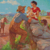 Family Romance At The Farm Diamond Painting