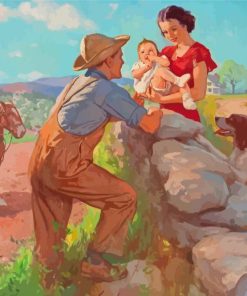 Family Romance At The Farm Diamond Painting