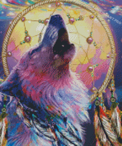 Fantasy Dream Catcher Wolf Diamond Painting