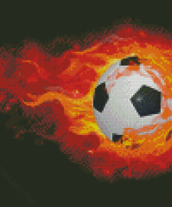 Flaming Soccer Ball Diamond Painting