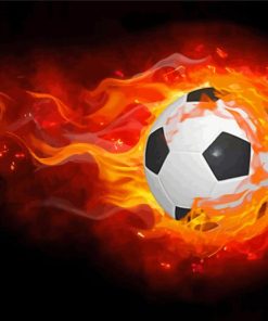 Flaming Soccer Ball Diamond Painting