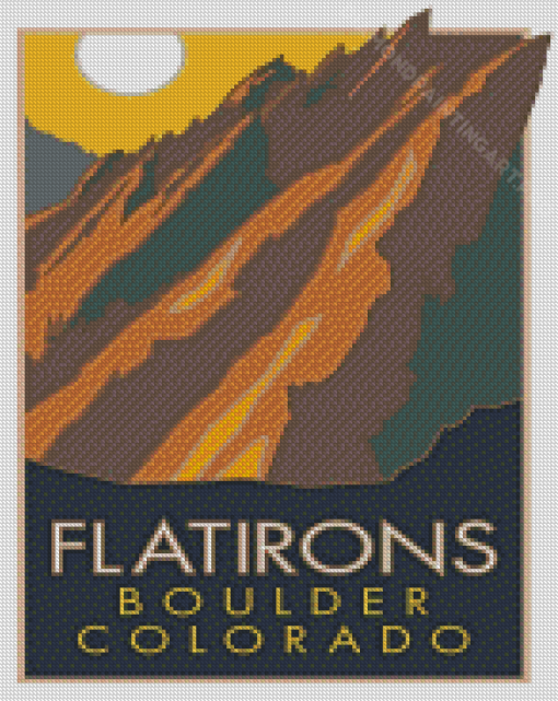 Flatirons Boulder Co poster Diamond Painting