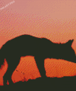 Fox At Sunset Silhouette Diamond Painting