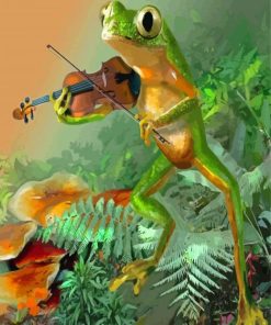 Frog Playing Violin Diamond Painting