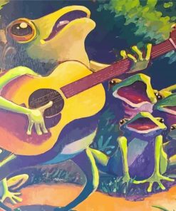 Frog With Guitar Singing Diamond Painting