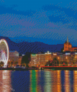 Geneva City At Night Diamond Painting