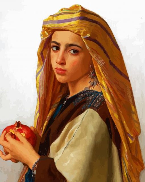 Girl With Pomegranate William Bouguereau Diamond Painting