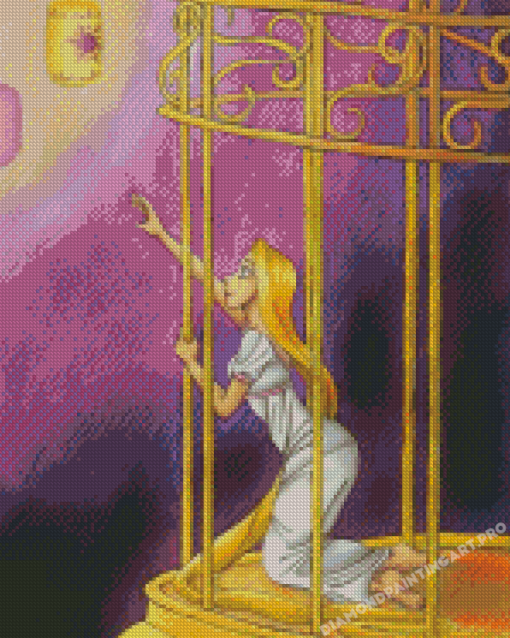 Girl In Cage Diamond Painting