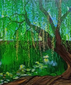 Green Willow Tree Diamond Painting