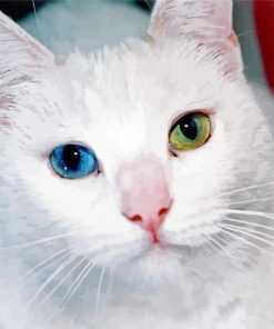 Green And Blue Eyed Cat Diamond Painting