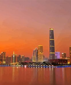 Guangzhou City At Sunset Diamond Painting