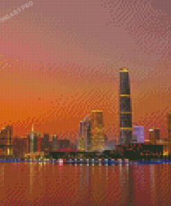 Guangzhou City At Sunset Diamond Painting