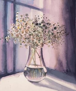 Gypsophila Glass Vase Art Diamond Painting