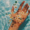 Hand In Water And Daisies Diamond Painting