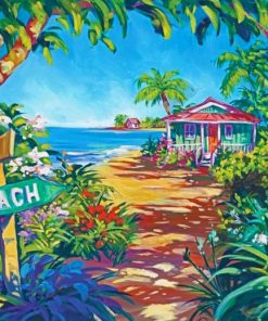 Hawaii Beach Tropical House Diamond Painting