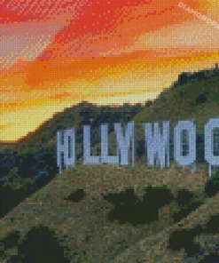 Hollywood Sign Sunset Diamond Painting