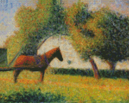 Horse And Cart By Georges Seurat Diamond Painting