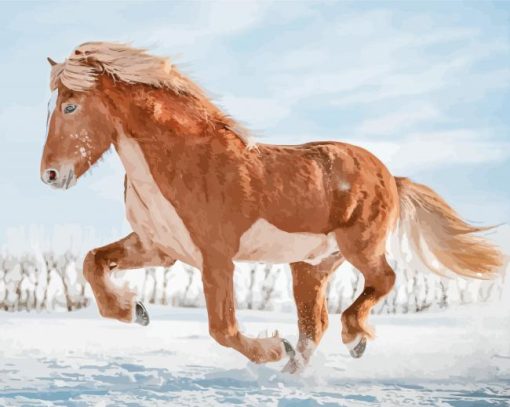 Icelandic Horse Running Diamond Painting