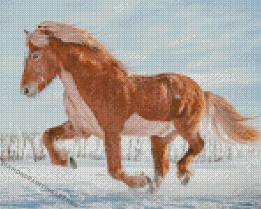 Icelandic Horse Running Diamond Painting