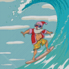 Surfing Santa Diamond Painting