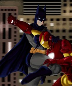 Ironman And Batman Fighting Diamond Painting