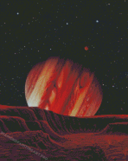 Jupiter Planet And Stars Diamond Painting