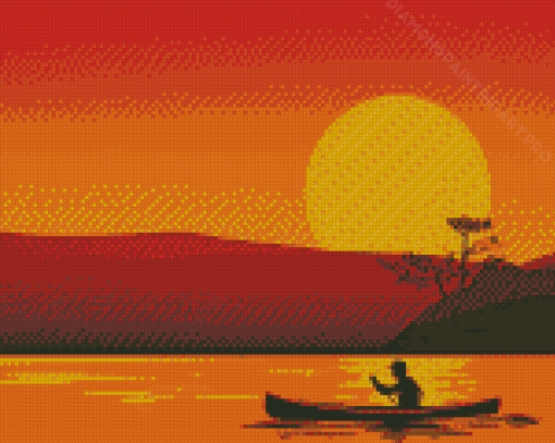 Kayak On A Lake Diamond Painting