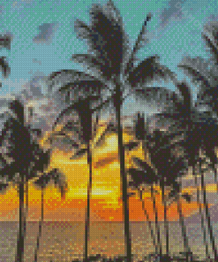 Lahaina Maui Beach Palms Diamond Painting