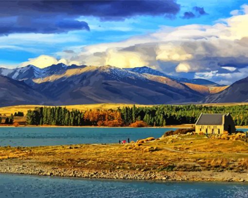 Lake Tekapo View Diamond Painting