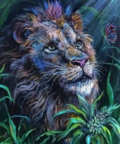 Lion With Butterfly Diamond Painting