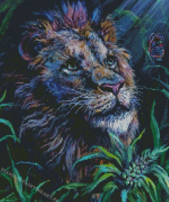 Lion With Butterfly Diamond Painting