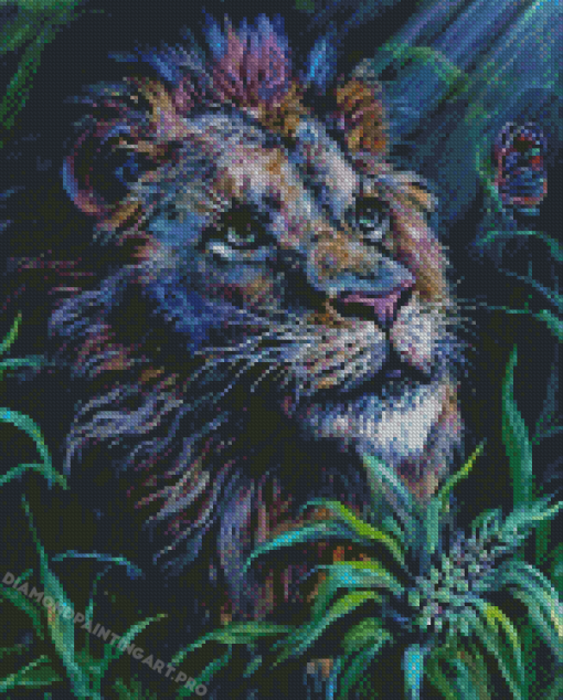 Lion With Butterfly Diamond Painting