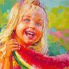 Little Girl With Watermelon Diamond Painting