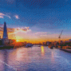 London Thames At Sunset Diamond Painting