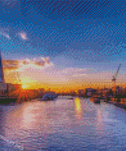 London Thames At Sunset Diamond Painting