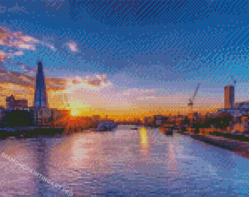 London Thames At Sunset Diamond Painting