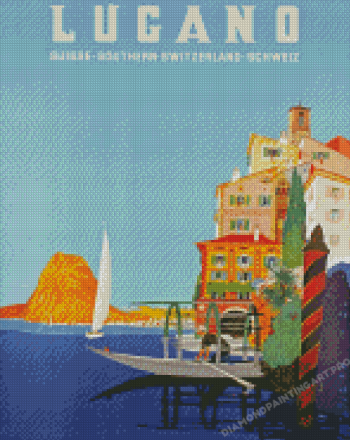 Lugano Switzerland Poster Diamond Painting