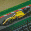 Yellow F1 Race Car Diamond Painting