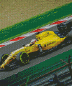 Yellow F1 Race Car Diamond Painting