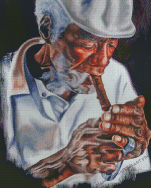 Man Smoking Diamond Painting