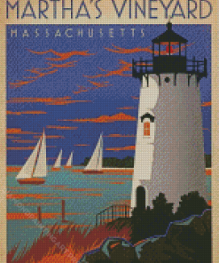 Marthas Vineyard Massachusetts Poster Diamond Painting