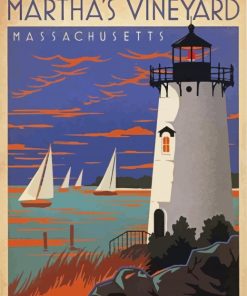 Marthas Vineyard Massachusetts Poster Diamond Painting