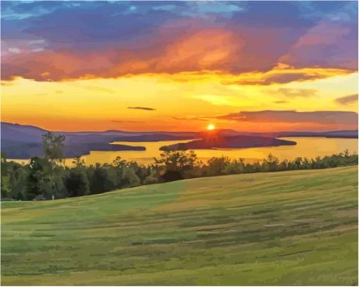 Moosehead Lake Maine Sunset Diamond Painting