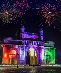 Mumbai Gateway Of India Fireworks Diamond Painting