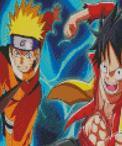 Naruto And Luffy Monkey Diamond Painting