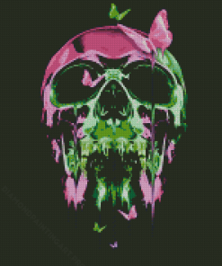 Neon Skull Butterfly Diamond Painting